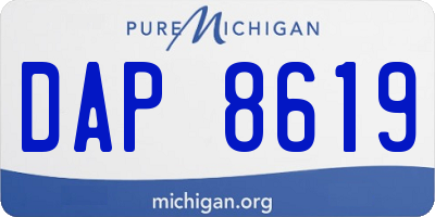 MI license plate DAP8619
