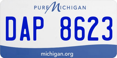 MI license plate DAP8623