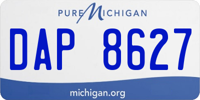 MI license plate DAP8627