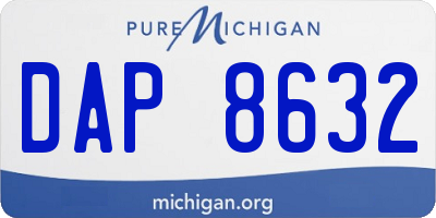 MI license plate DAP8632