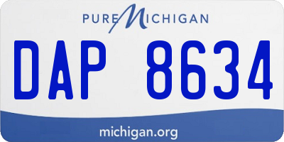 MI license plate DAP8634