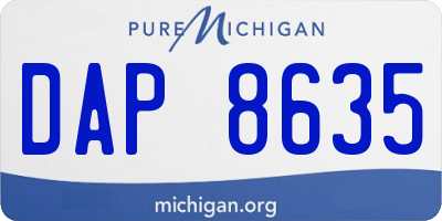 MI license plate DAP8635
