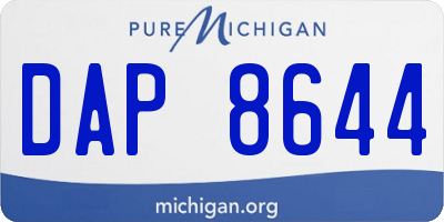 MI license plate DAP8644