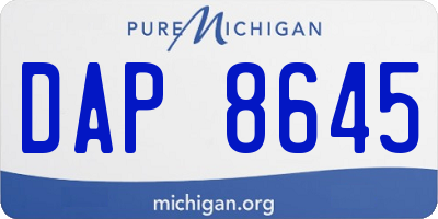 MI license plate DAP8645