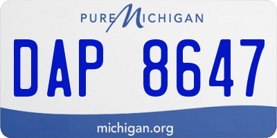 MI license plate DAP8647