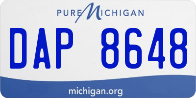 MI license plate DAP8648