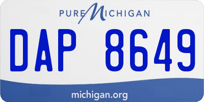 MI license plate DAP8649