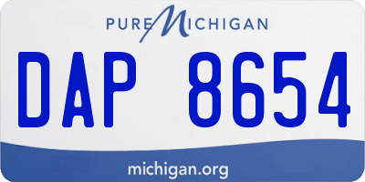 MI license plate DAP8654