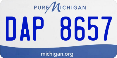 MI license plate DAP8657