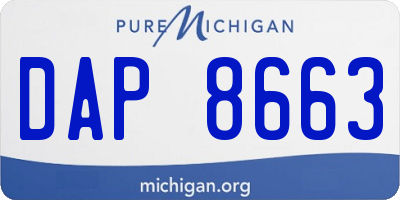 MI license plate DAP8663