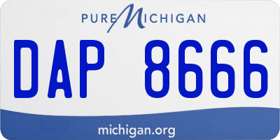 MI license plate DAP8666