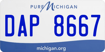 MI license plate DAP8667