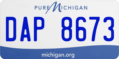 MI license plate DAP8673