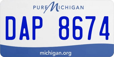 MI license plate DAP8674