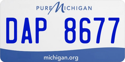 MI license plate DAP8677