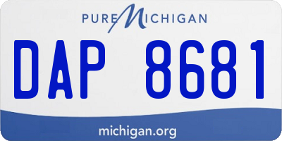 MI license plate DAP8681