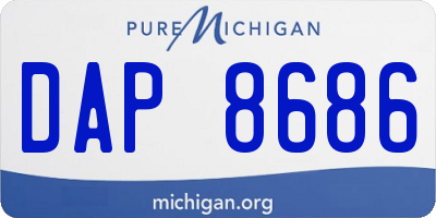 MI license plate DAP8686