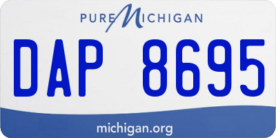 MI license plate DAP8695