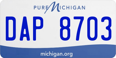 MI license plate DAP8703