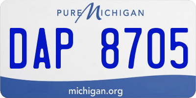 MI license plate DAP8705