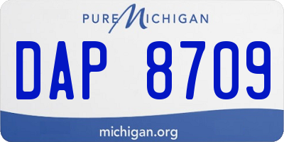 MI license plate DAP8709