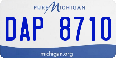 MI license plate DAP8710