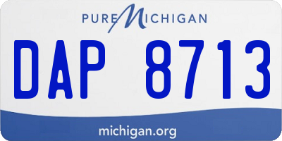 MI license plate DAP8713