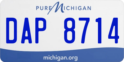 MI license plate DAP8714