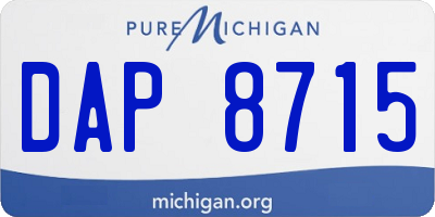 MI license plate DAP8715