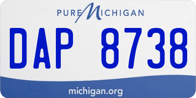 MI license plate DAP8738