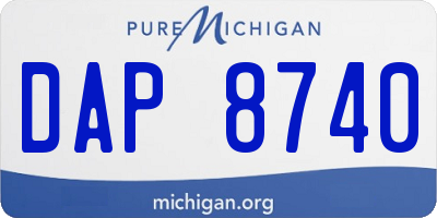 MI license plate DAP8740