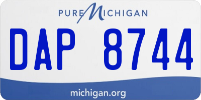 MI license plate DAP8744