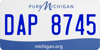 MI license plate DAP8745