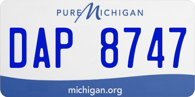 MI license plate DAP8747