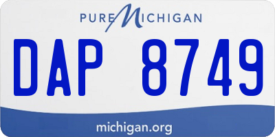 MI license plate DAP8749