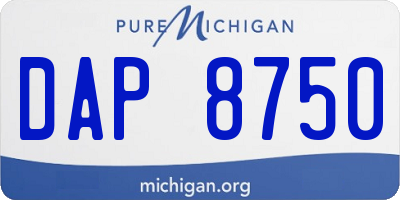 MI license plate DAP8750