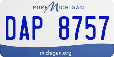 MI license plate DAP8757