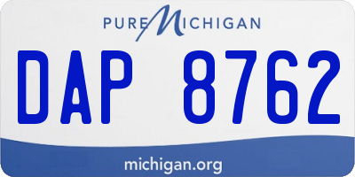MI license plate DAP8762