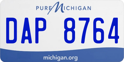 MI license plate DAP8764