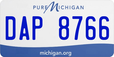 MI license plate DAP8766