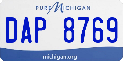 MI license plate DAP8769