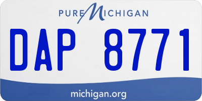 MI license plate DAP8771