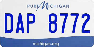MI license plate DAP8772