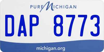 MI license plate DAP8773