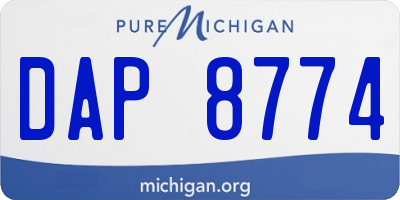 MI license plate DAP8774