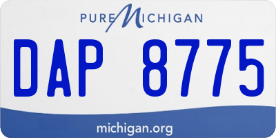 MI license plate DAP8775