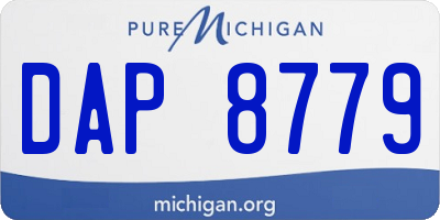 MI license plate DAP8779