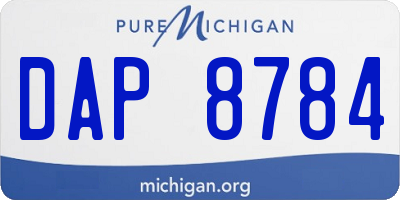 MI license plate DAP8784