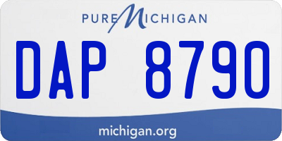 MI license plate DAP8790