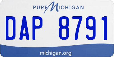 MI license plate DAP8791